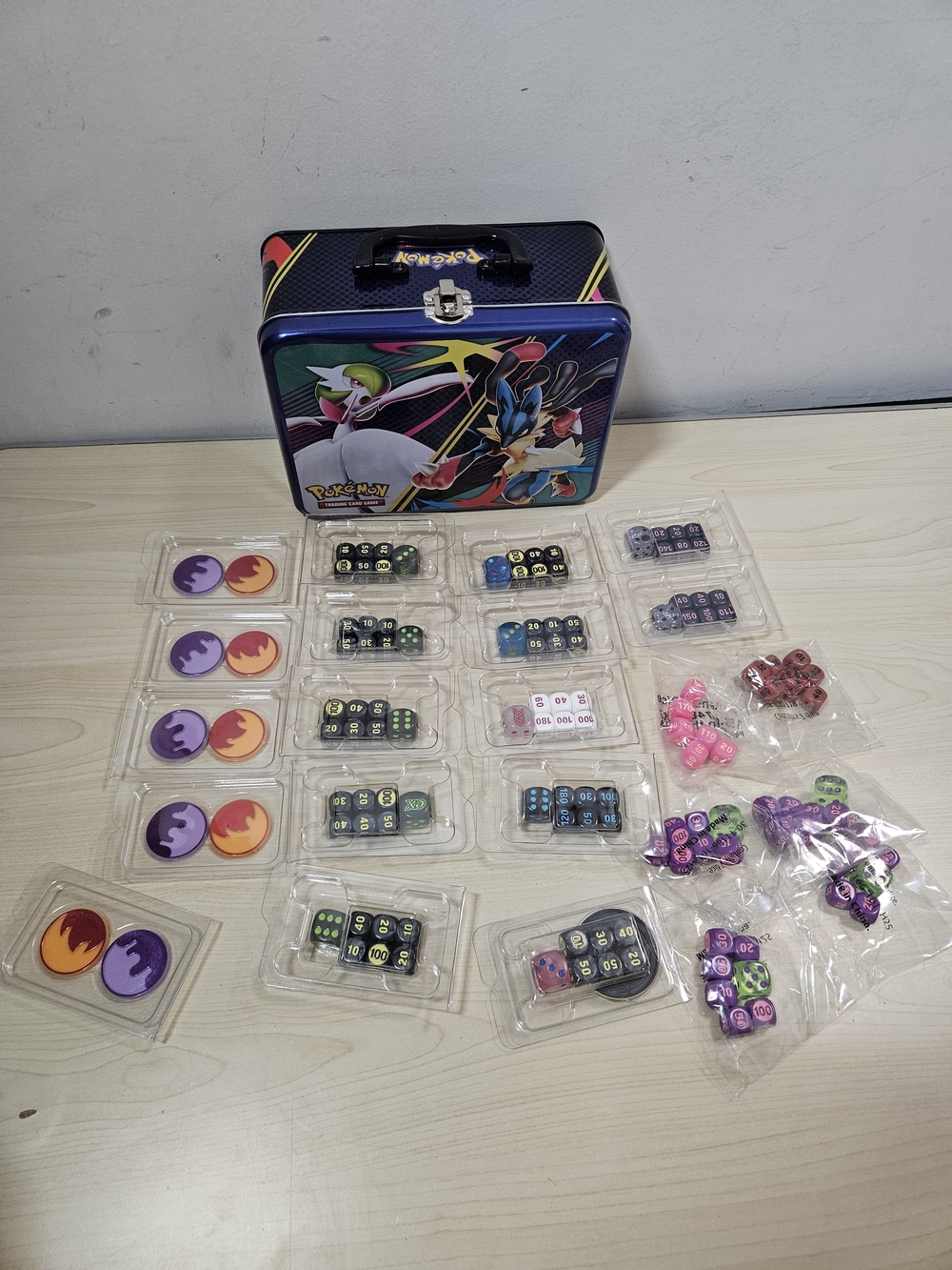 Lot of Pokemon TCG Play Damage Counter Dice & Condition Markers & Fall 2025 Tin